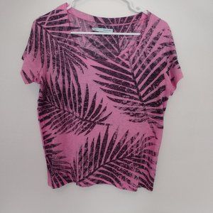 Pink and Black Palm T Shirt